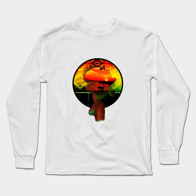 Kente Long Sleeve T-Shirt by digitaldoodlers